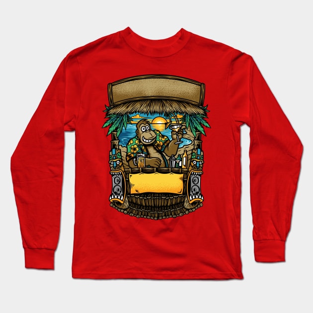 gorilla beach bar Long Sleeve T-Shirt by Mako Design 